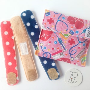 Puppenpflaster, Pflaster Puppen, Doktorkoffer Kinder,Puppenkleidung, Pflaster wiederverwendet, Puppenzubehör, Spiel Pflaster Filz