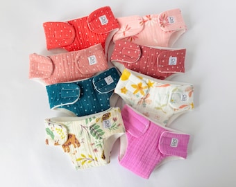 Puppenwindeln bio Musselin, Windelhöschen Puppen, Puppenkleidung baby born, Stoffwindeln Einhorn, Puppen Zubehör, Puppenkleidung 36-43 cm