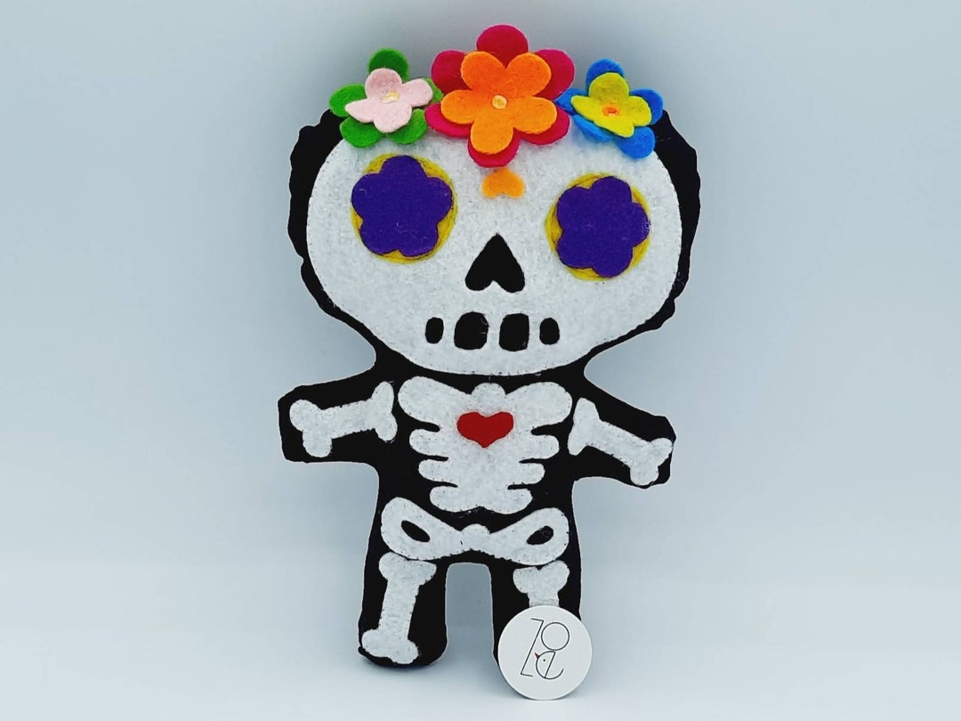 Skeleton Plush Figure Catrina Figure Halloween Skeleton Day Etsy