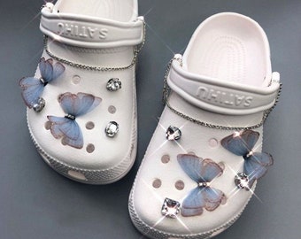 12 Stück Schmetterling Croc Charms Set Für Mädchen Diamant Kroko Pin Schuh Charm Für Frauen personalisierte Croc Schmuck