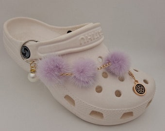 Süße Pom Croc Kette Charms Für Mädchen Glitzer Croc Pin Schuh Charm Für Frauen personalisierte Croc Schmuck