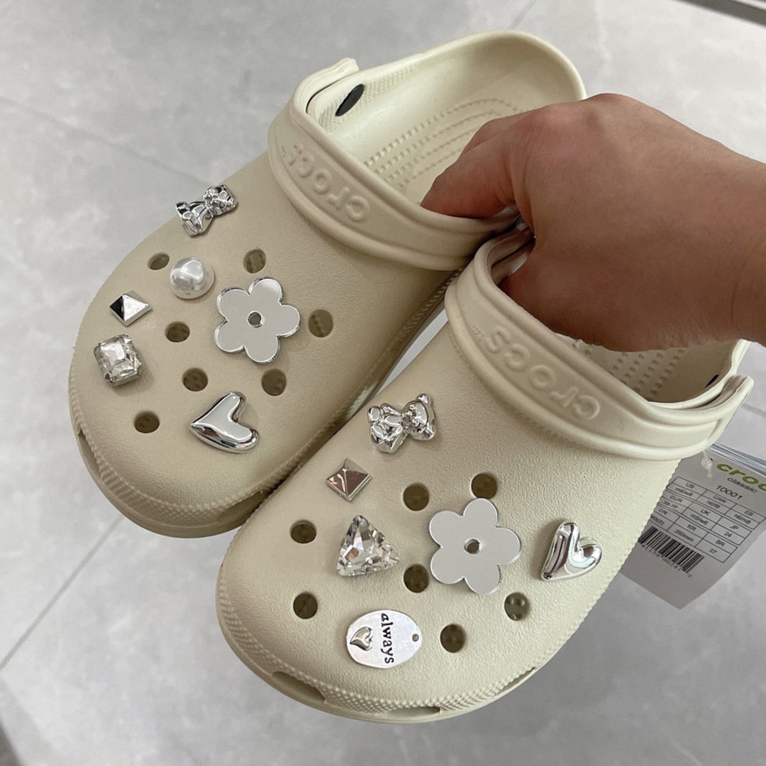 Silver Croc Charm Set for Girls Boys Cool Croc Pin Shoe Charm for Women ...