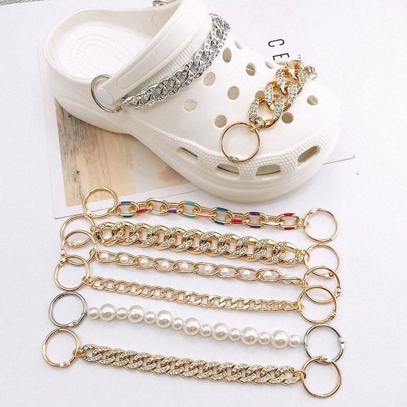 High Quality Luxury Pearl Chain Charms for your Crocs, Crocs Chain