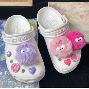 Cute Pom Croc Charms Set For Girls Croc Pin Shoe Charm For Women Personalized Croc Jewelry