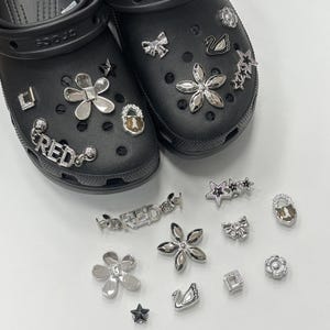Silver Croc Charms Set For Girls Croc Pin Shoe Charm For Women Personalized Croc Jewelry