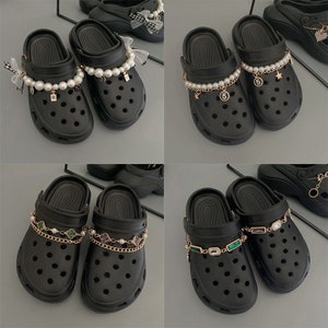 Cute Croc Chain Charms Croc Pin Shoe Charm For Women Personalized Croc Jewelry Pearl Chain