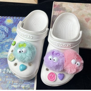 Cute Pom Croc Charms Set For Girls Croc Pin Shoe Charm For Women Personalized Croc Jewelry