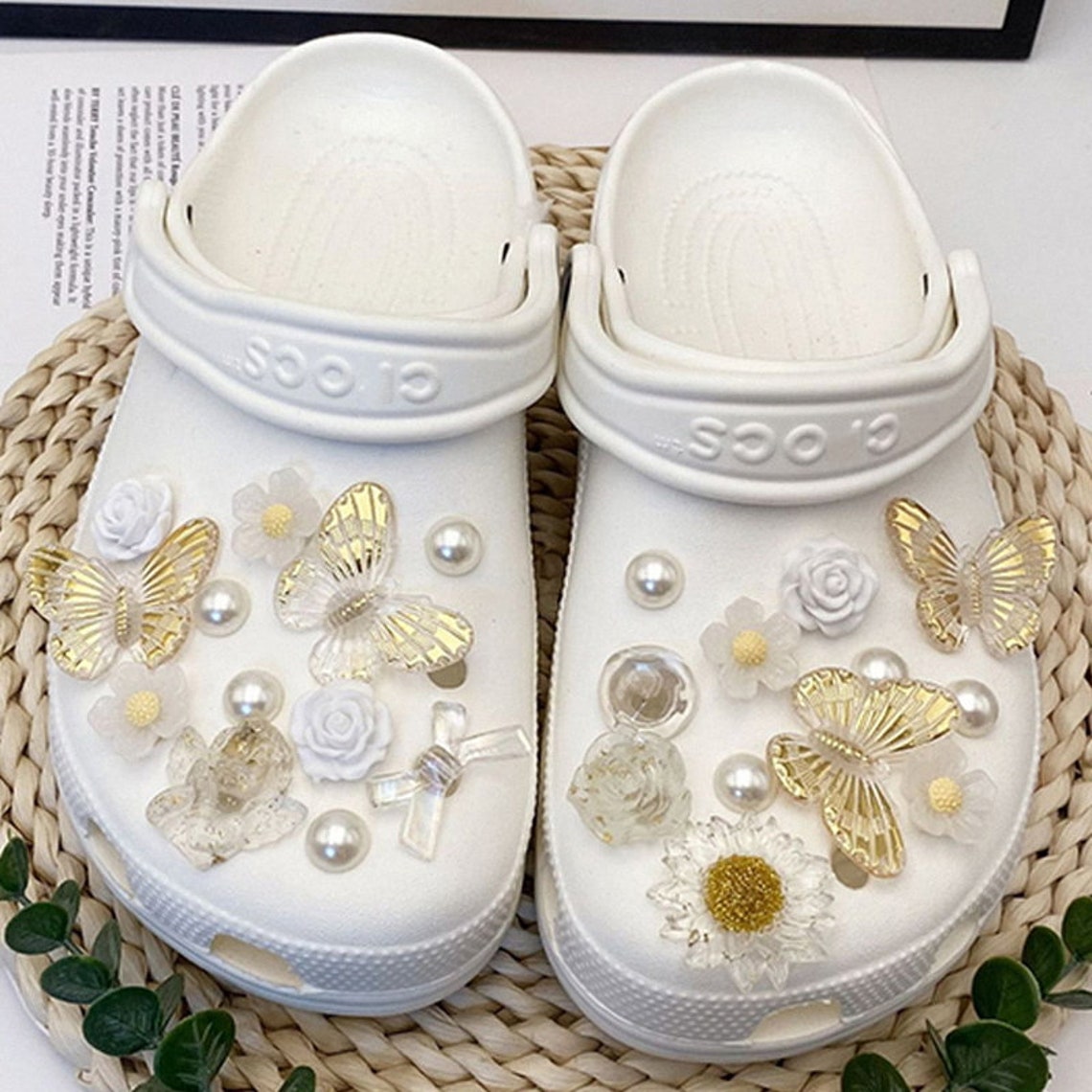 Gold Butterfly Croc Charms Set For Girls Boys Croc Pin Shoe Charm For 