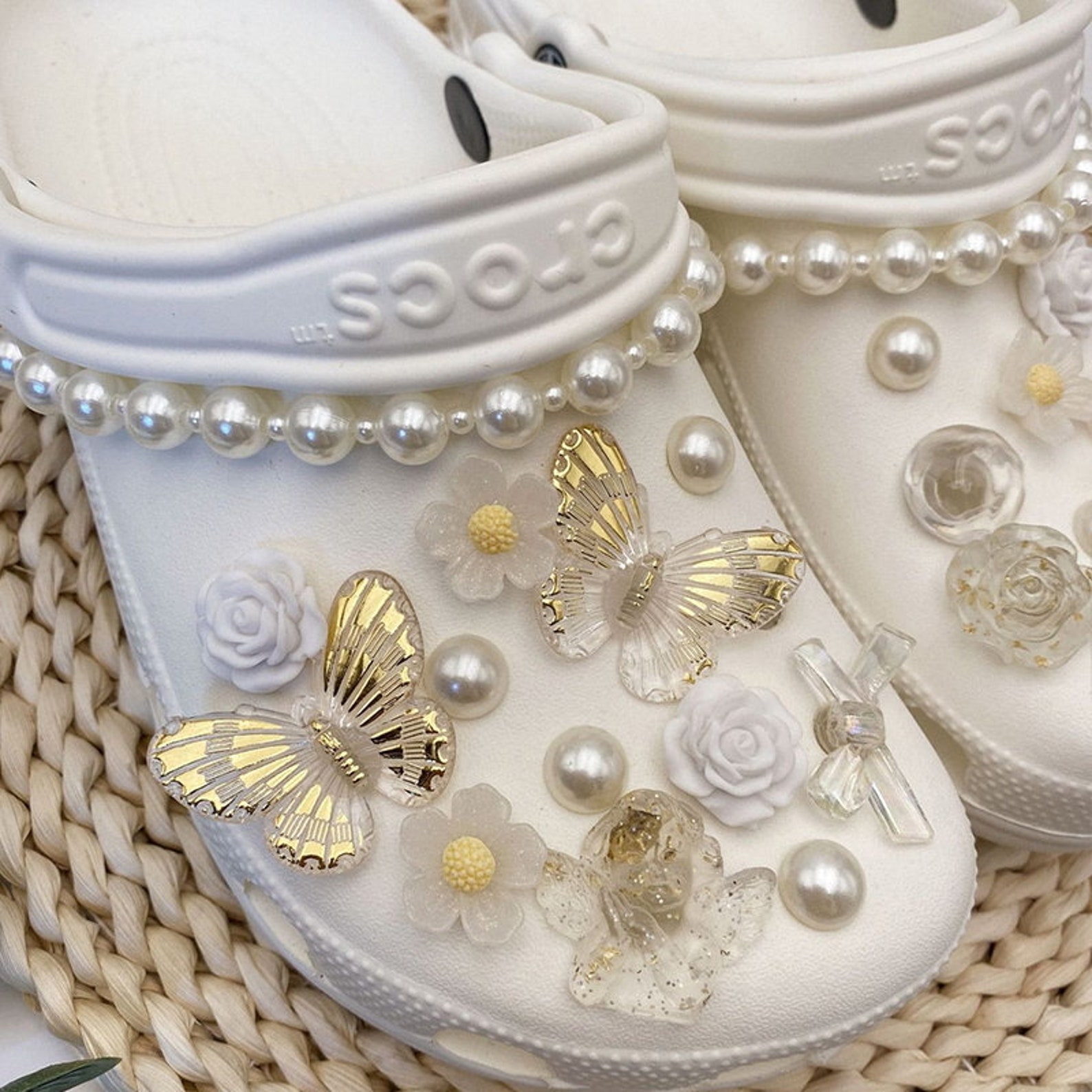 Gold Butterfly Croc Charms Set For Girls Boys Croc Pin Shoe Charm For 
