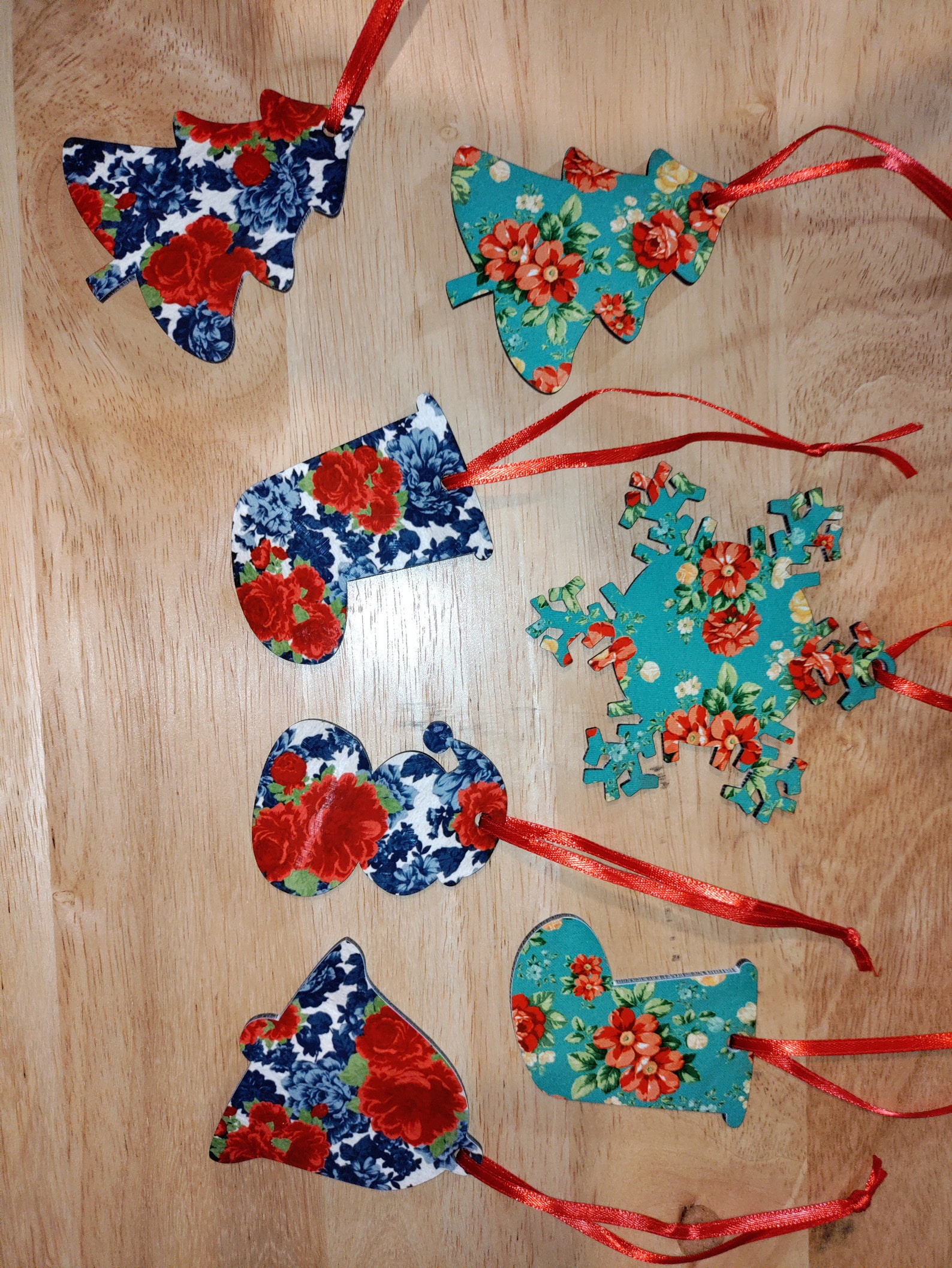 Pioneer Woman Wood Christmas Ornaments Etsy