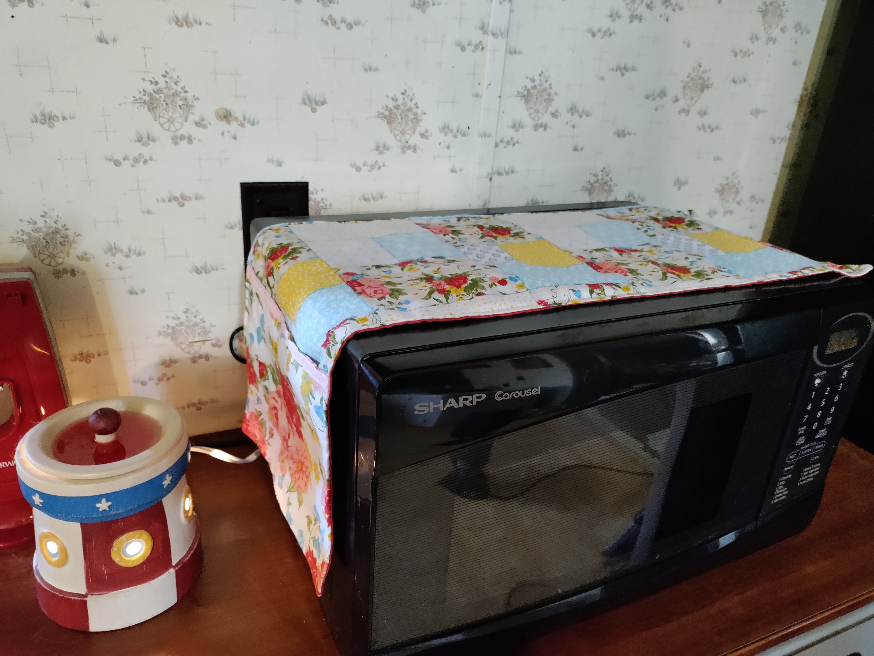 Pioneer Woman Microwave Dust Cover Etsy