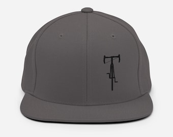 Embroidered Bicycle Hat: Snapback Cycling Cap, Blue Water Design