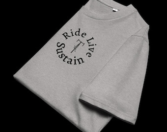 Ride Live Sustain with Blue Water Cycling bicycle logo - Unisex Organic Cotton T-Shirt