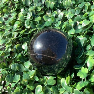 Blue Tiger Eye Sphere with Golden Vein Inclusion