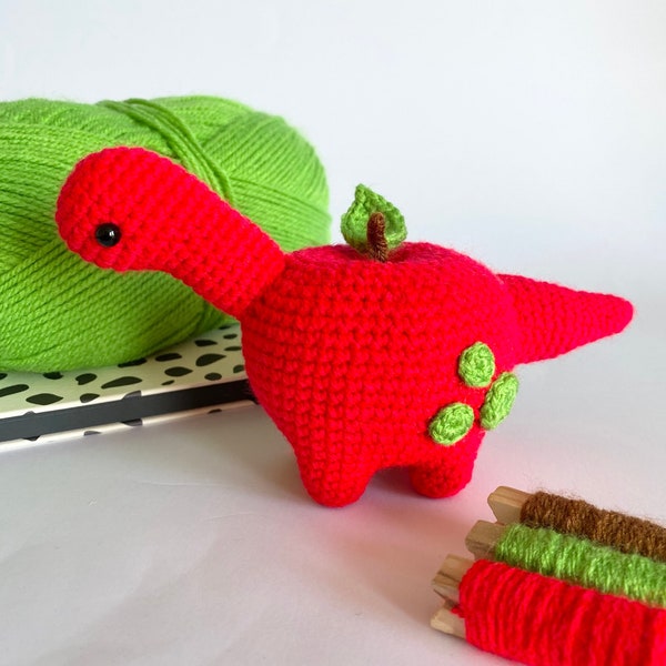 Appletosaurus - Fruit Apple Dinosaur Amigurumi PDF crochet pattern