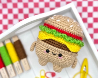 Bella Burger - Häkelanleitung Amigurumi Download Hamburger Cheeseburger