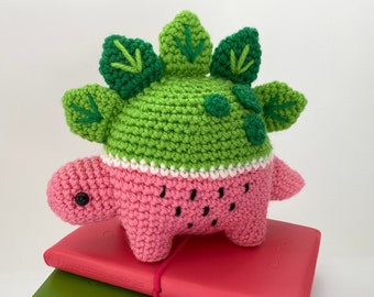 Melonosaurus - PDF Crochet Pattern Amigurumi Watermelon Dinosaur