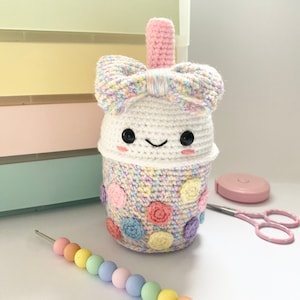 Bettie the Bow-ba Tea - PDF Crochet Pattern Amigurumi Boba Bubble Tea