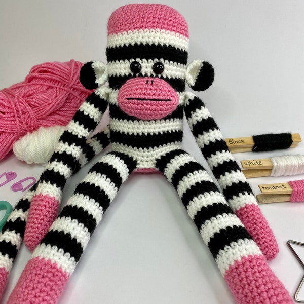 Jose The Sock Monkey - PDF instant download Amigurumi crochet pattern