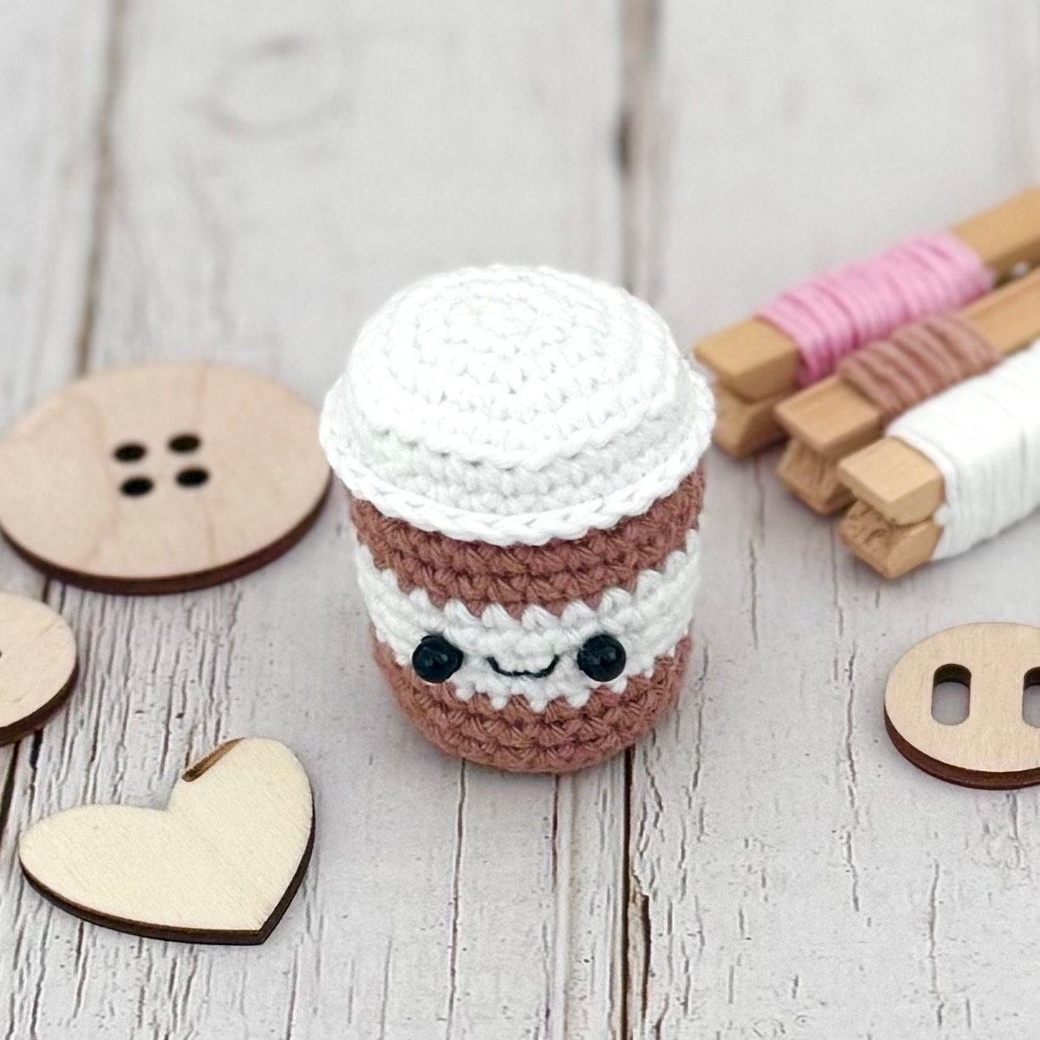 コーヒーカップ - 編みぐるみ編み図テイクアウトドリンク - Etsy 日本