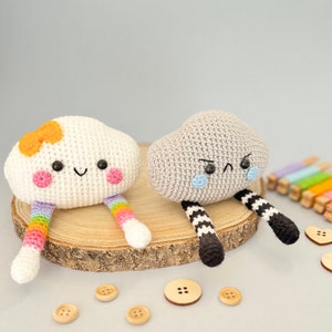 Connie and Claude the Cloud Twins Easy Amigurumi PDF crochet pattern image 1