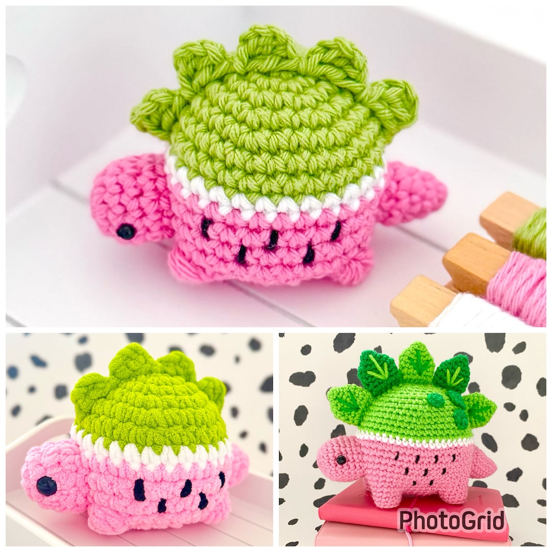メロノサウルス バンドル - あみぐるみかぎ針編みパターン スイカ