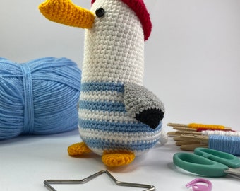 Gus the Hipster Seagull - Amigurumi PDF Crochet Pattern