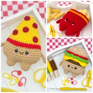 Fast Food Buddies Bundle - Crochet Pattern Download Burger Pizza Fries