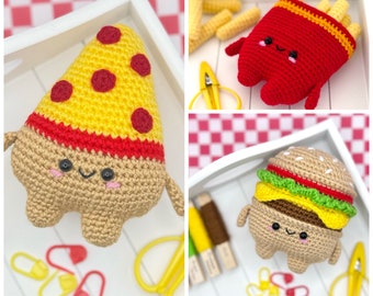 Fast Food Buddies Bundle - Crochet Pattern Download Burger Pizza Fries