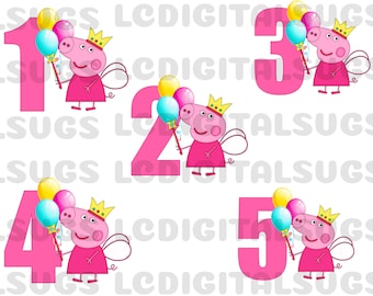 Peppa Pig Birthday Number Png