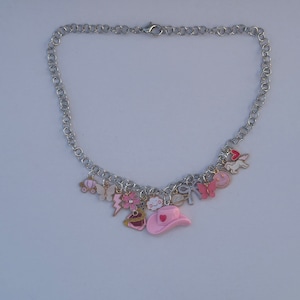 All things pink charm necklace