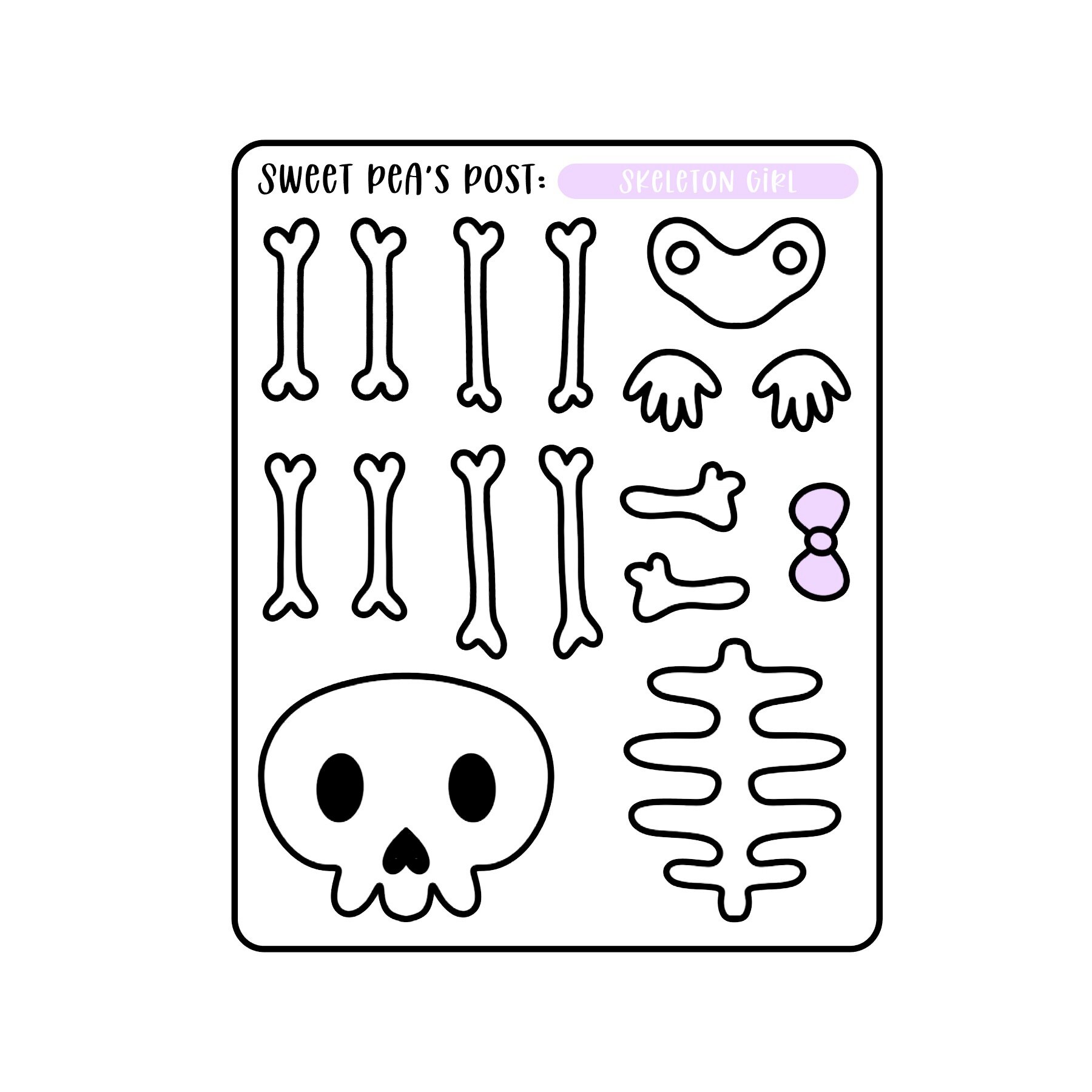 Skeleton Daily Micro Sticker Sheet