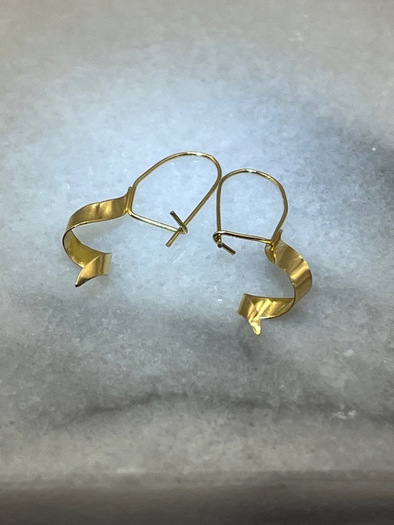 Vintage Gold Spiral Earrings by Jacmel 14K Ear Ho… - image 1
