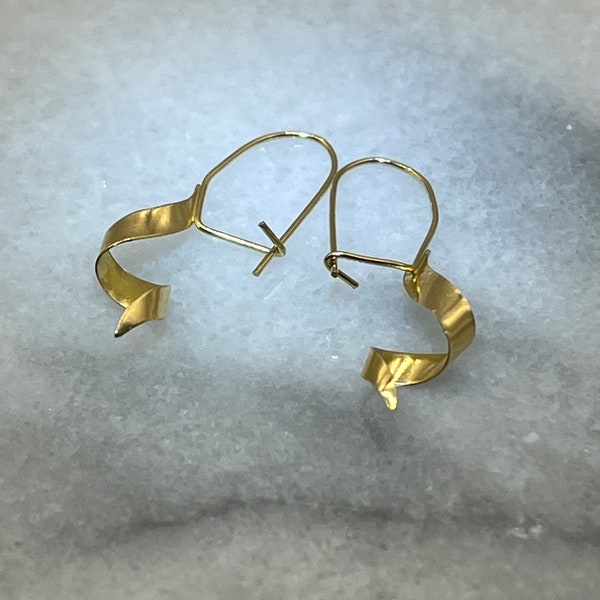 Vintage Gold Spiral Earrings by Jacmel 14K Ear Hooks