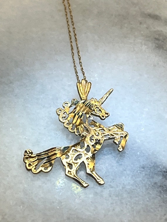 Vintage 14K Unicorn Necklace Etsy