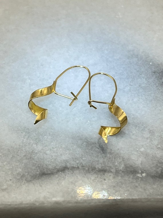 Vintage Gold Spiral Earrings by Jacmel 14K Ear Ho… - image 4