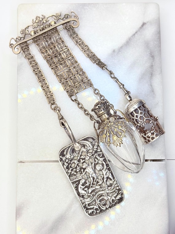 Antique Victorian Chatelaine Silver Circa 1890