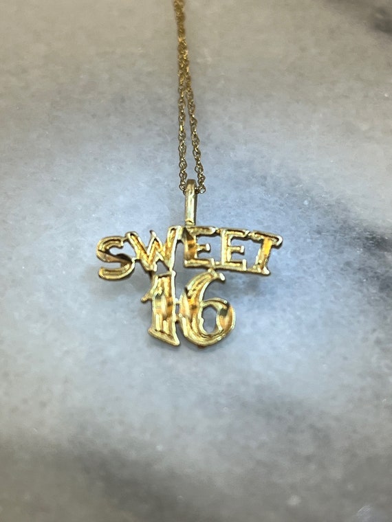 Vintage 14K Sweet 16 Necklace