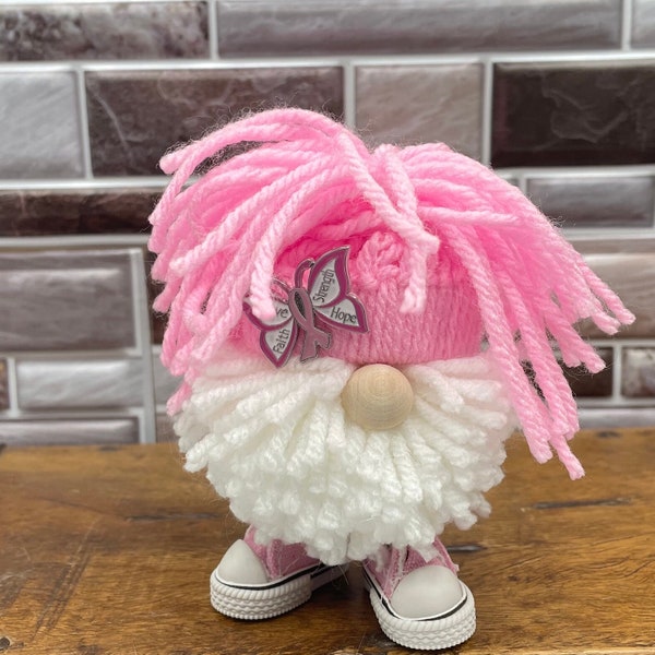 Breast Cancer Gnomes|Breast Cancer Support|Gnomes with Shoes|Small Gnomes|Handmade Gnomes|Gnomes
