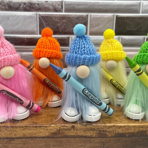 Small Crayon Gnomes|Colorful Gnomes|Gnomes with Shoes|Gnomes|Handmade Gnomes|Each Color Sold Separately