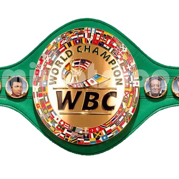 WBC World Boxing Champion Wrestling Belt Wrestle Title avec bracelet en cuir chromé