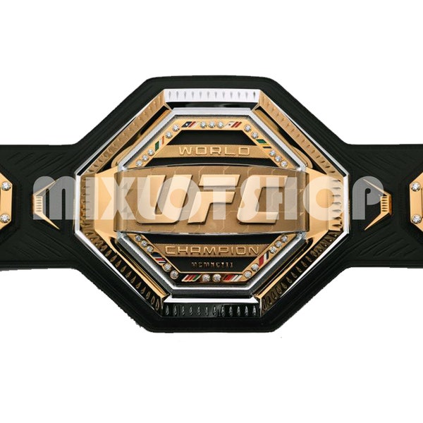 UFC Weltmeisterschaft Wrestling Titel Dual Plated mit Lederband