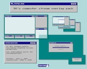 90's Computer Stream Overlay Pack with Animated Starting Screen ('95 Rerun)