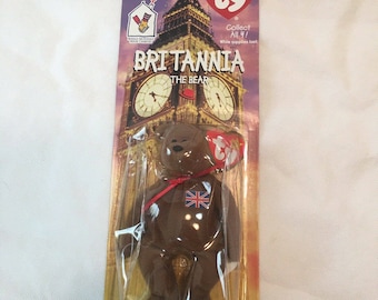 TY McDonalds Teenie Beanie Britannia the Bear 1997 Retired with Errors