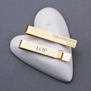 Father of the Bride Tie Clip, Personalized Tie Clip for Father of the Bride, Engraved Gift for Dad, Wedding Tie Clip for Father