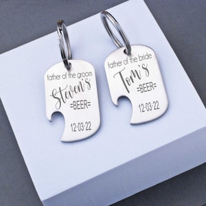 Wedding Party Gift, Beer Bottle Opener, Personalized Keychain for Wedding, Wedding gift for Groomsmen, Custom Gift for Wedding, Key Ring