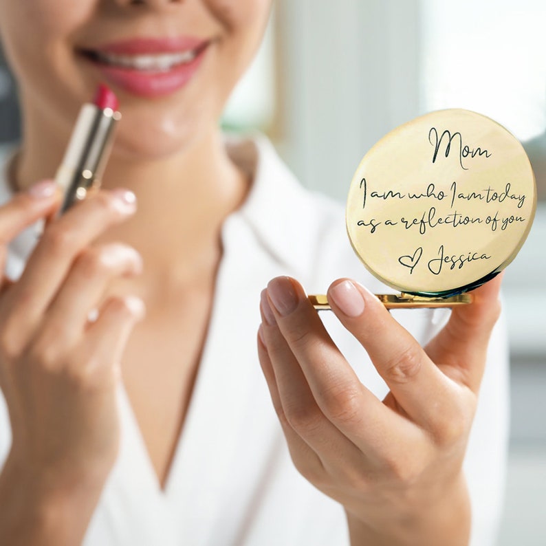 Gift for Mom from Daughter, Personalized Mom Wedding Gift, A Reflection Of You Pocket Mirror Gift, Mother of the Bride Gift, Mother of Groom image 7
