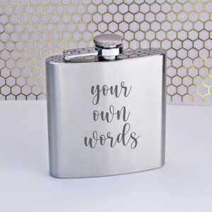 Personalized Flask for Men, Custom Flask for Men, Anniversary Gifts for Boyfriend, Your Own Words Custom Engraved, Wedding Gift for Groom