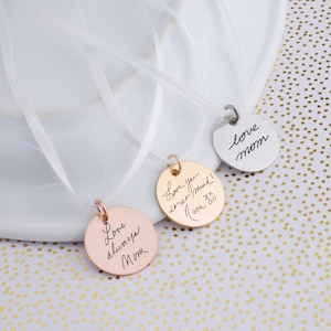 Handwriting Bouquet Charm, Wedding Memorial Bouquet Charm Double Sided, Wedding Keepsake Handwriting, Custom Bouquet Charm for Bride
