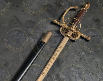 Expedition 33  Maelle Sword Replica - 46” Metal Rapier - Clair Obscur Cosplay - Life Size Steel Fantasy Prop - Gamer Gift for Collectors